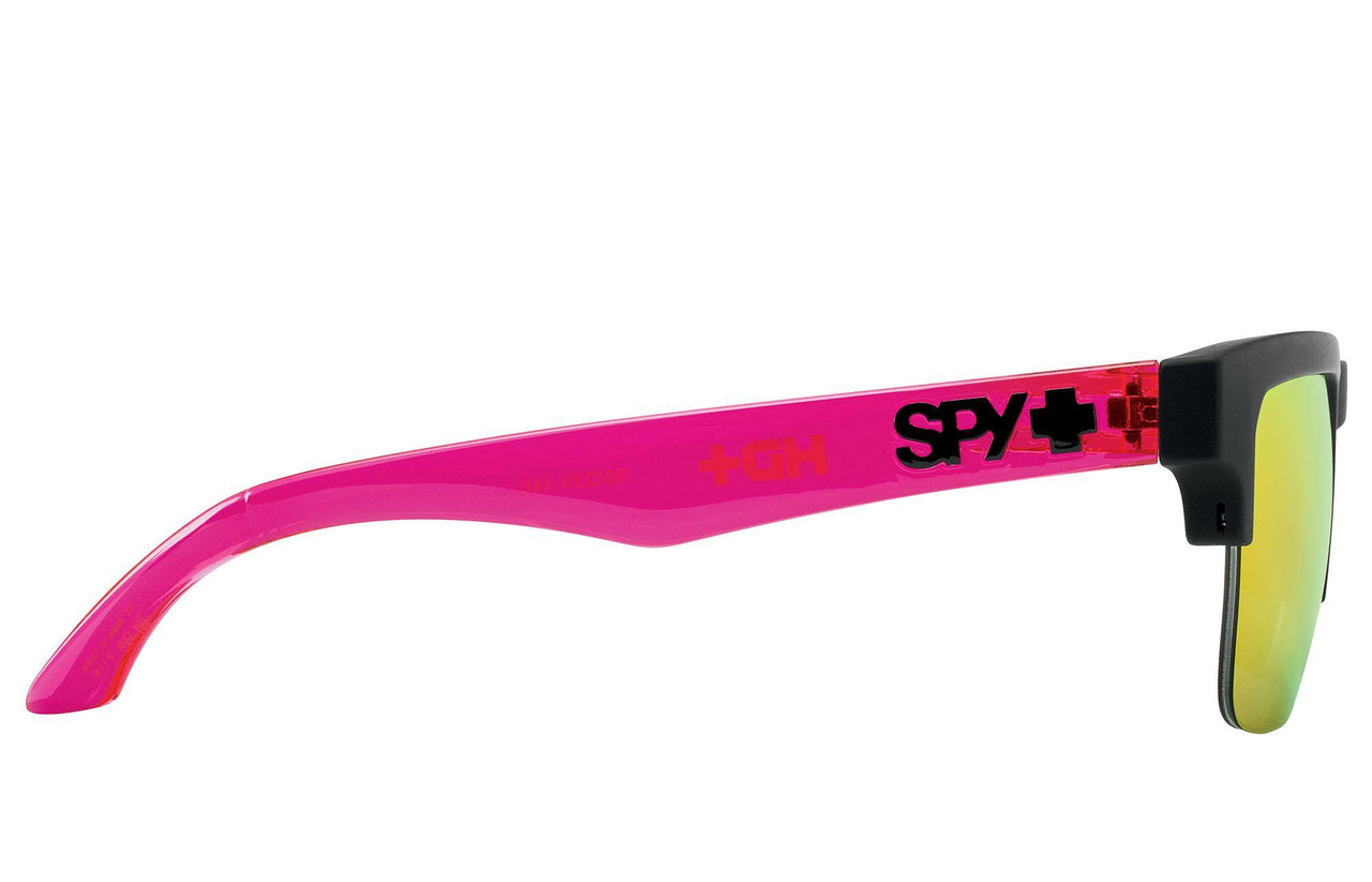 0000081 - Soft Matte Black Translucent Pink - HD Plus Gray Green with Pink Spectra Mirror