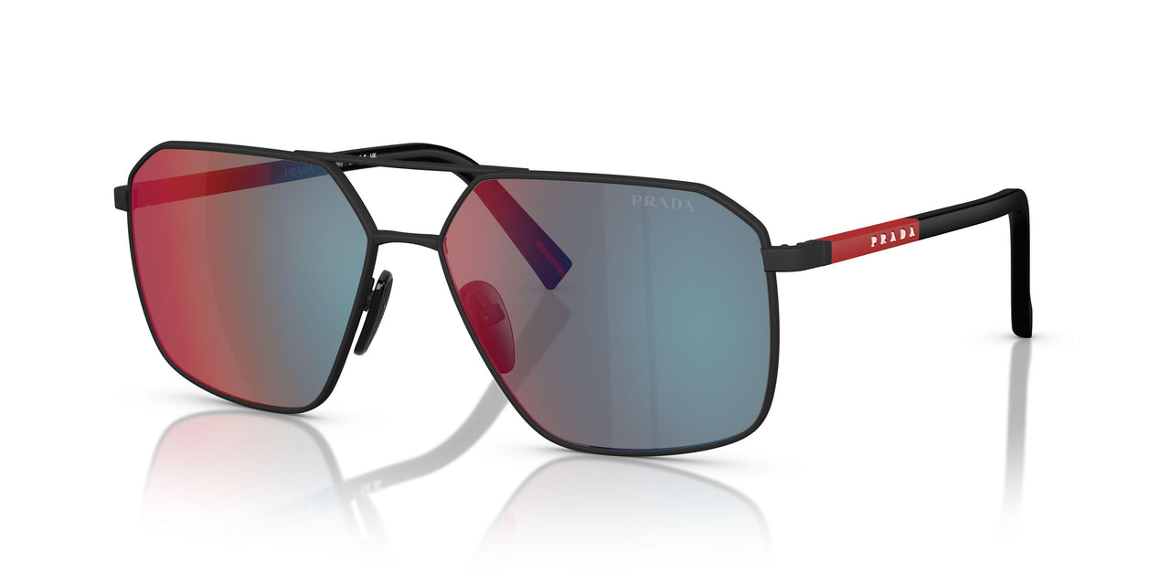 DG008F - Black - Dark Grey Mirror Blue/red