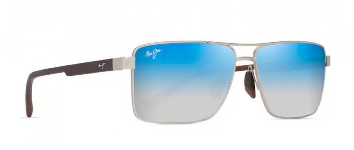 17 - Matte Silver With Brown - Dual Mirror Blue To Silver