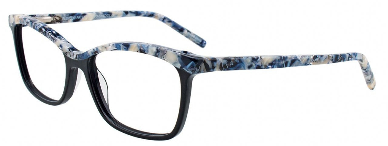 90 - Black & Pearl Cream & Blue & Crystal