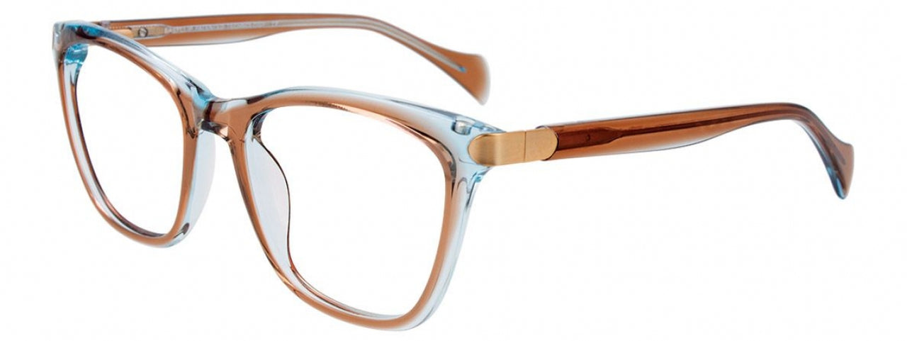 10 - Brown Crystal & Light Blue Crystal & Gold