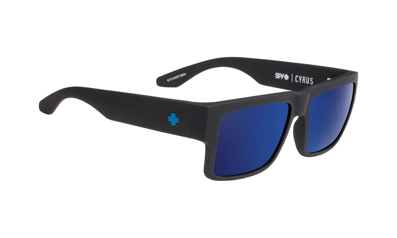 973281 - Soft Matte Black - Happy Bronze with Blue Spectra Mirror