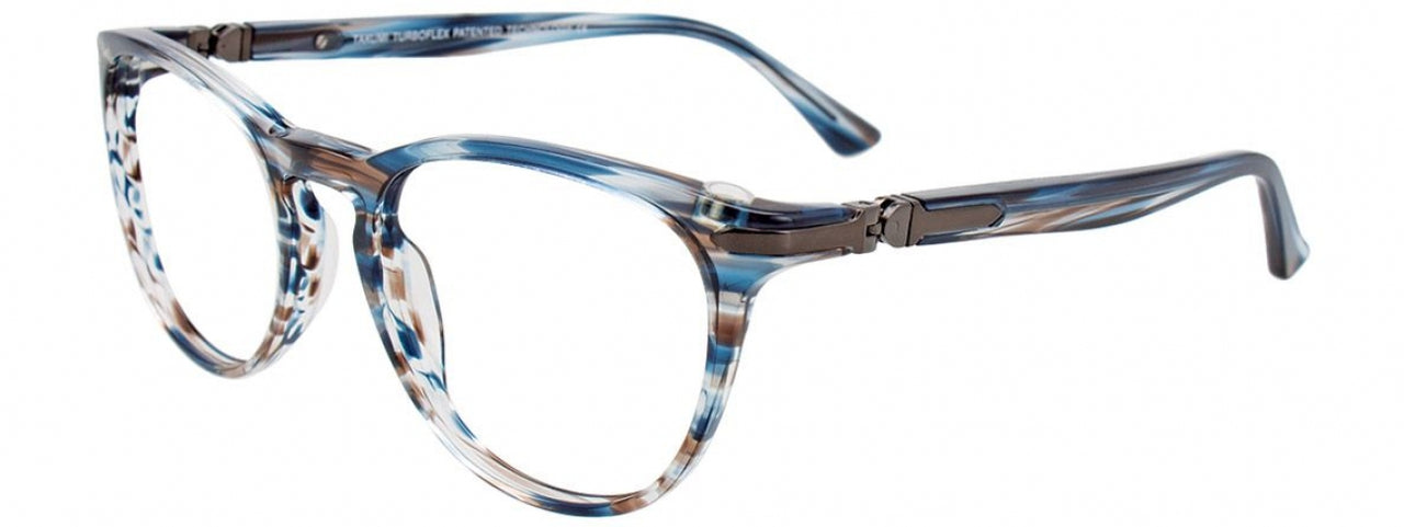 50 - Blue & Brown & Crystal Marbled