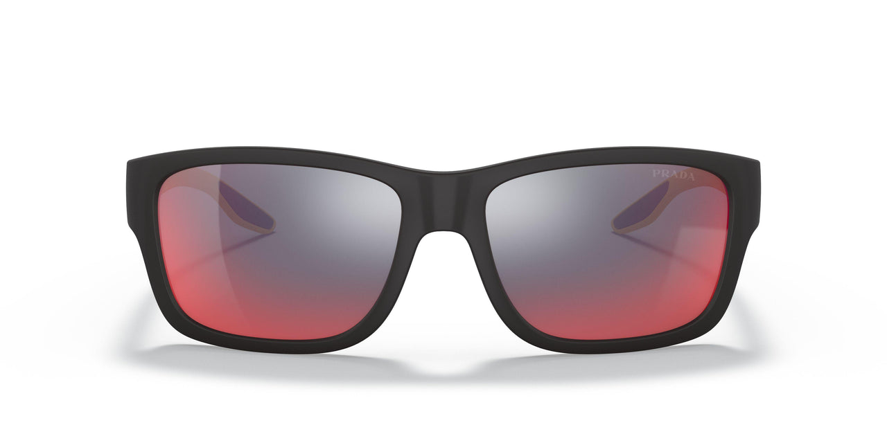 08W08F - Black - Dark Grey Mirror Blue/red Hydr