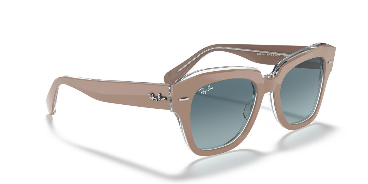 12973M - Beige On Trasparent - Blue Gradient Grey