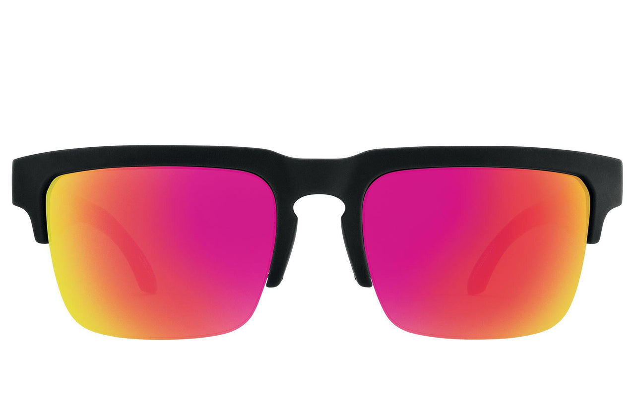 0000081 - Soft Matte Black Translucent Pink - HD Plus Gray Green with Pink Spectra Mirror