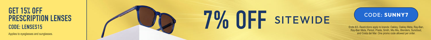 Eyewear Sale 7% Off Sitewide or 15% Off Prescription Lenses