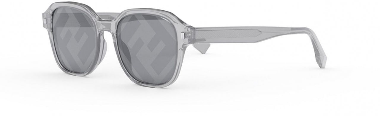 20C - Shiny Transparent Light Grey - Smoke with silver mirror