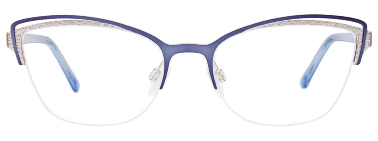 50 - Satin Blue & Silver / Blue Crystal