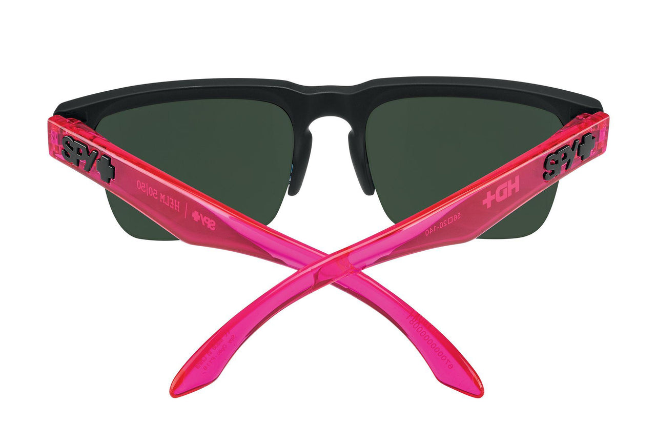 0000081 - Soft Matte Black Translucent Pink - HD Plus Gray Green with Pink Spectra Mirror