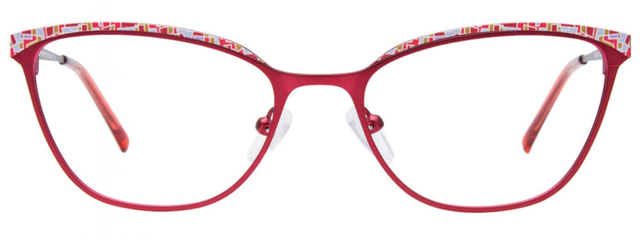 30 - Satin Red & Mix Patterned Browline