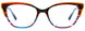 10 - Striped Blue Mix & Clear Bright Brown Top
