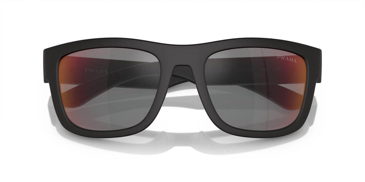 DG008F - Black - Dark Grey Mirror Blue/red