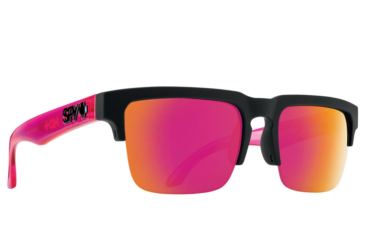 0000081 - Soft Matte Black Translucent Pink - HD Plus Gray Green with Pink Spectra Mirror