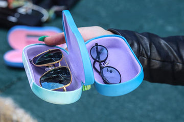 Beautiful Double Eyeglasses & Sunglasses Case with Mirror - designeroptico.shop